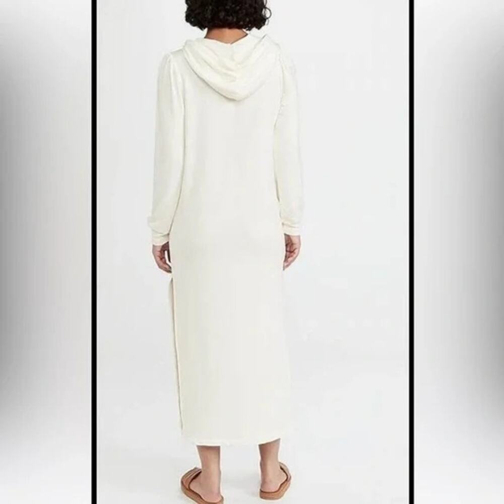 NEW Z Supply Cream Hooded Midi Sweatshirt Dress Modal Long‎ Sleeve Lounge Maxi - Picture 3 of 9